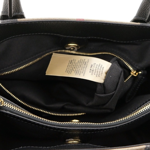 Burberry Banner Medium Tote Shoulder Bag Check Canvas New - Picture 8 of 9